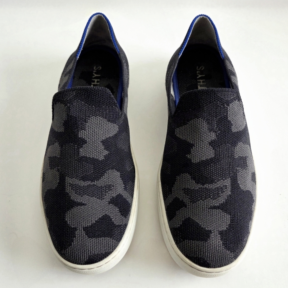 Rothy's Camo Pattern Slip-On Sneakers, Gray & Black  Size 9 - Picture 3 of 16